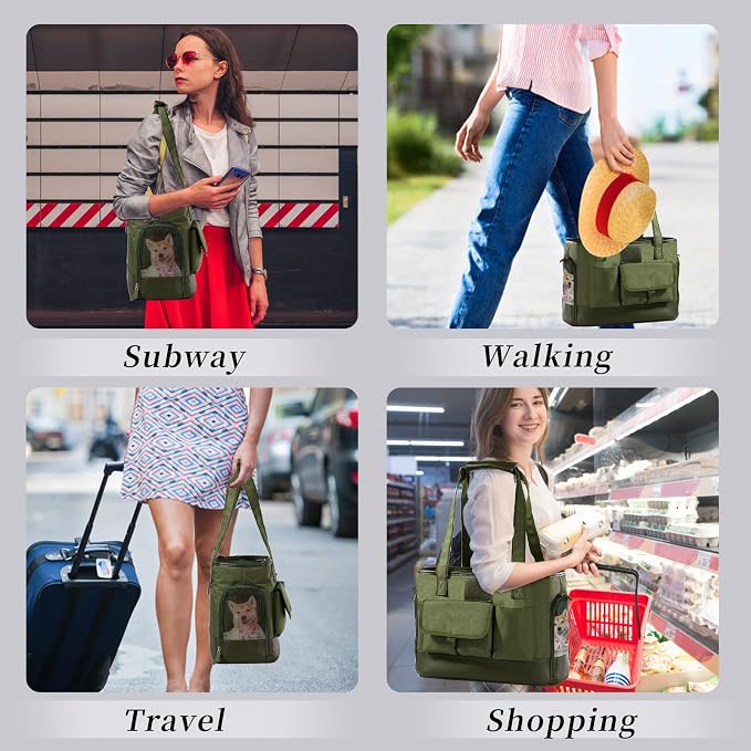Dog Carrier, Cat Carrier, Pet Carrier, Foldable Waterproof Premium Oxford Cloth Dog Purse, Portable Bag Carrier for Small to Medium Cat and Small Dog