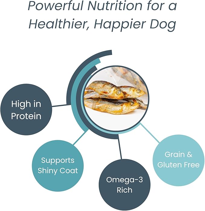 Gluten Free Herring Dried Fish Pet Treats Pure Wild-Caught & Single Ingredient Snack Healthy Dog Treats, Made in Alaska Just The Rich in Protein Fish & Nothing Else (3.5 Oz Bag)