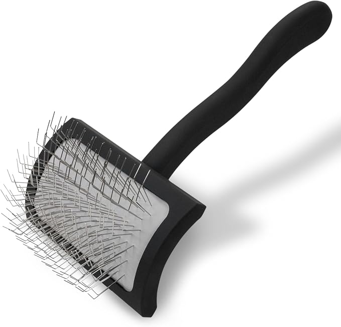 Chris Christensen Big K Dog Slicker Brush for Dogs (Goldendoodles, Labradoodles, Poodles), Groom Like a Professional, Fluff Detangle Style, Saves Time Energy, Black, Medium