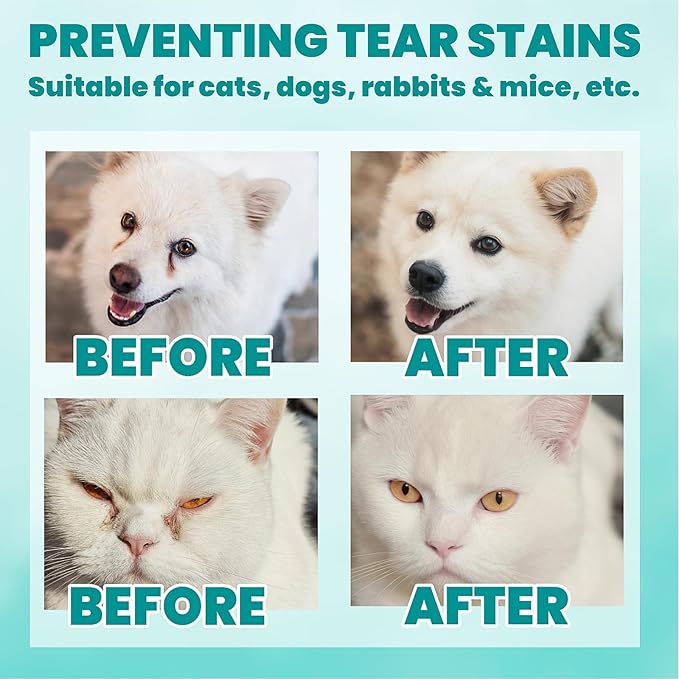 MEDUWEDU Eyes Wipes for Dogs & Cats 120 Counts, Grooming Kit Care for Dogs and Cats, Prevent Tear Stains, Eye Debris, Discharge, Mucus Secretions,Unscented