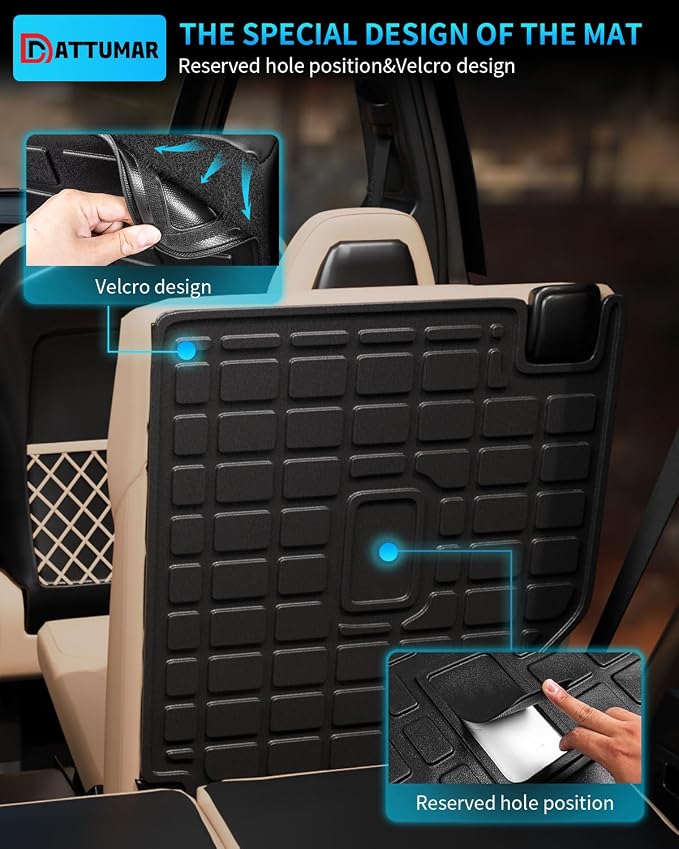 Back Seat Cover Protector Compatible with 2018-2024 Ford Expedition Lincoln Navigator 7-Seater (Not Fit 8 Seats) Kick Mats All Weather 2023 Expedition Accessories (2nd Row Backrest Mats)