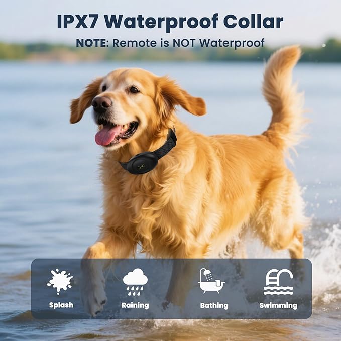 Dog Shock Collar with Soft Neoprene Padded - 4 Training Modes E Collar with 1600FT Remote Control for 5–120 lbs Large Medium Small Dogs, IPX7 Waterproof, Pet Collar Accessories, Black