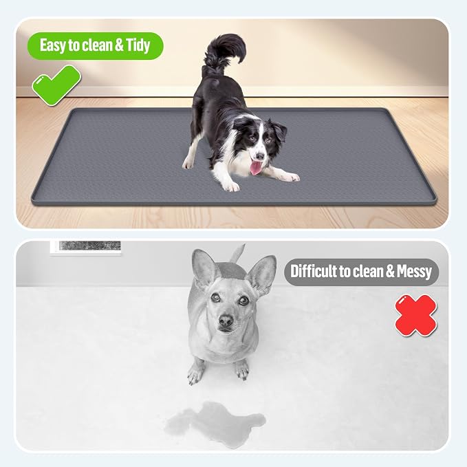 Pee Pad Holder for Dogs 51''x25.6'' Silicone Puppy Pee Pad Tray, Dark Grey | Extra Large Dog Potty Tray Leak-Proof, High Edge, No Spill Training Pads for Floor Protection, No Pee Pads
