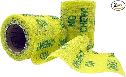 OVIK Health PetFlex No Chew – Flexible Self-Adhering Elastic Bandage for Wound Care – First Aid Wrap for Small Animals Like Dogs, Cats, and Other Pets - 3 inch, 2 Rolls