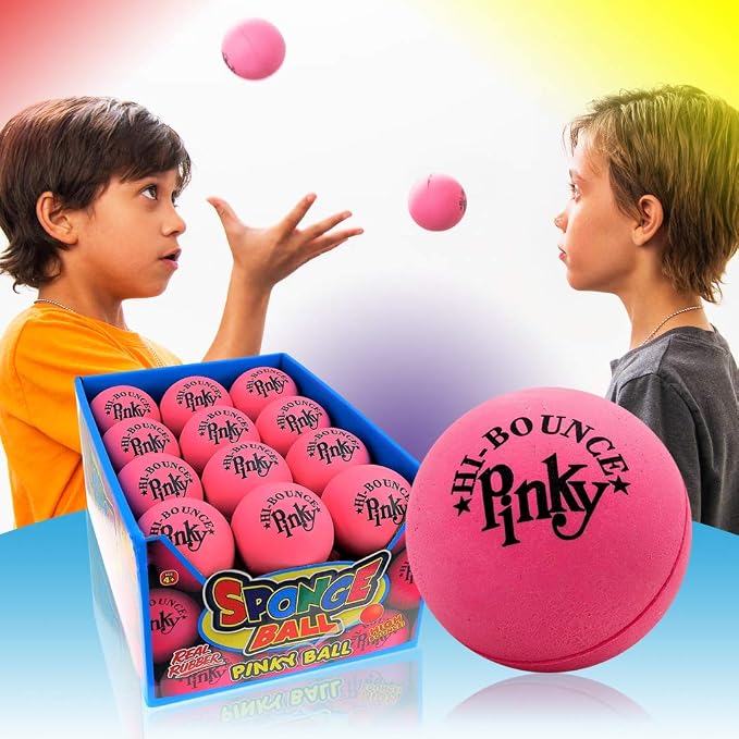 JA-RU Hi-Bounce Pinky Ball (8 Pack) Rubber-Handball Bouncy Balls for Kids. Small Stress Ball. Indoor and Outdoor Sport Party Favors. Bouncing Throwing Play Therapy. 976-8A