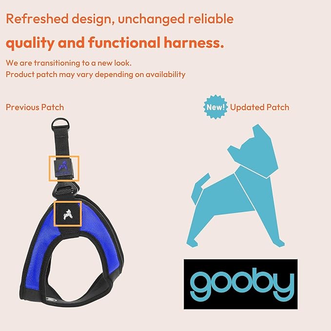 Gooby Hot Pink Small Dog Harness, Easy Fit No Pull with Quick Release Buckle, Machine Washable, Escape Free, Sporty Style | Patented escape-free frame; Contracts if they back out; Step-in easy on/off; Machine washable; Light POM leash ring