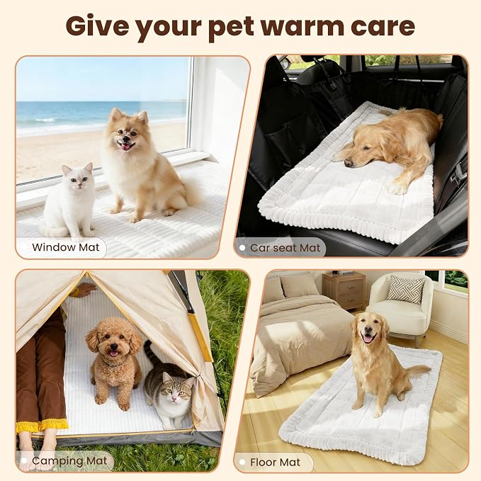 Couch Cover for Dogs Washable, Non Slip Couch Covers for 3-4 Cushion Sofa Pet Friendly, Fuzzy Pet Couch Cushion Covers for Dog,Thick,Soft for Sofa Protector (White, 27.6" x 82.7"/70 x 210cm)