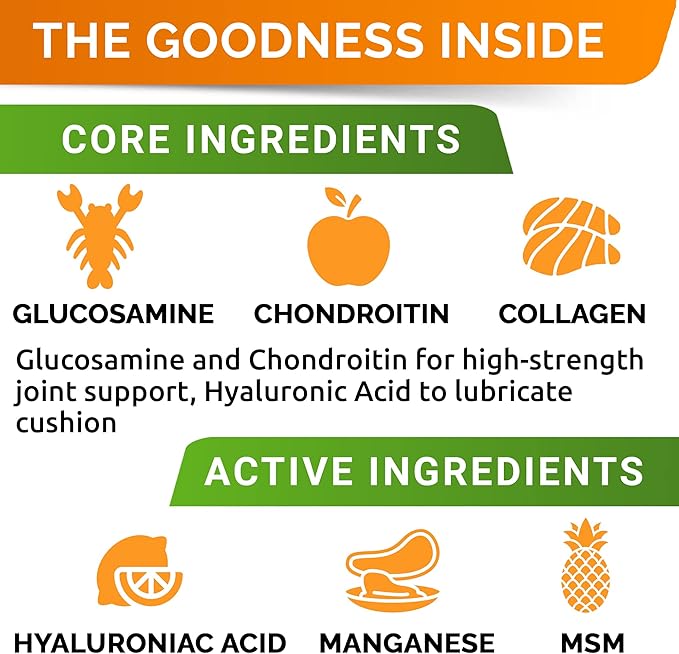 STRELLALAB Liquid Glucosamine for Dogs w/Collagen (16 OZ) - All-Natural Hip & Joint Supplement, Glucosamine Chondroitin for Dogs, MSM & Collagen Mobility, Joint Pain Relief for Small & Large