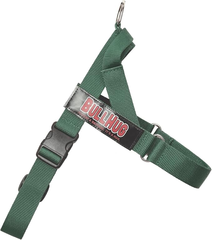 Adjustable Dog Harness– No Pull, No Choke – for English Bulldogs, French Bulldogs, Pugs & Broad-Chested Breeds – Easy, Safe Walks (Hunter Green, XL)