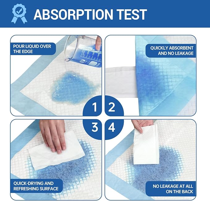 MILDPLUS Bed Pads Disposable Adult 40"X60" Super Absorbent Pee Pads, Oversized Underpads for Adults, Elderly, Pets [150x200CM, 15pcs]