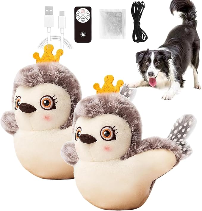 Flying Bat Dog Toy, 2026 New Flying Bat Toy for Dogs, Flapping Wings Interactive Pet Toy with Chirping Engages Cats and Dogs, Detachable USB Rechargeable, Hanging and Ground Play ，Owl：2PCS