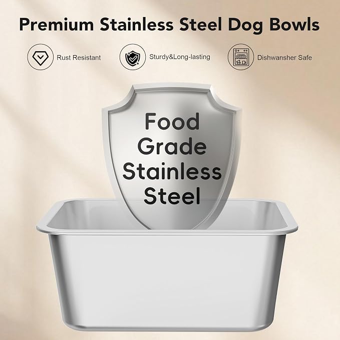 Decflow 10L Stainless Steel Dog Water Bowl, No Spill Anti-Splash Bowls | Slow Drinking for Messy Drinkers, XXl Anti-Skid Silicone Mat,Heavy Duty Pet Bowls for Indoor/Outdoor Use