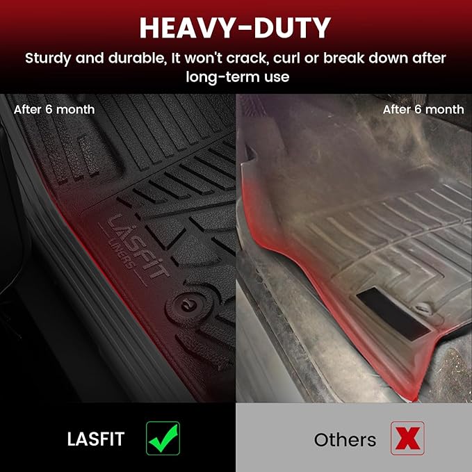 LASFIT Floor Mats for Chevrolet Chevy Equinox/GMC Terrain Car Mats 2018-2024 (Not Fit Equinox Ev), All Weather TPE Custom Fit Automotive Floor Mats for Cars, 1st and 2nd Row Car Floor Mats Full Set