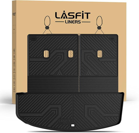 LASFIT Cargo Trunk Mat & Backrest Mats for Hyundai Palisade 2026 All Weather TPE Custom Fit Car Trunk Mats Cargo Liner & Seatback Mats Accessories, Black