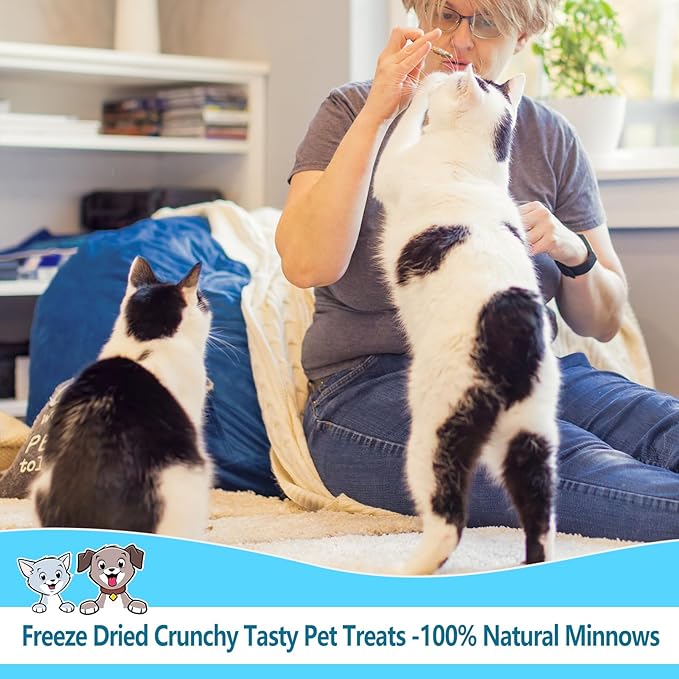 Freeze Dried Minnows Cat & Dog Treats, 6.5 oz, Single Ingredient, Grain Free, All Life Stages