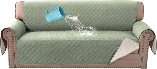 H.VERSAILTEX Sofa Cover Couch Cover for Dogs with Elastic Straps 100% Waterproof Furniture Protector for Pets Couch Cover for 3 Cushion Couch(Sofa, Pale Aqua)