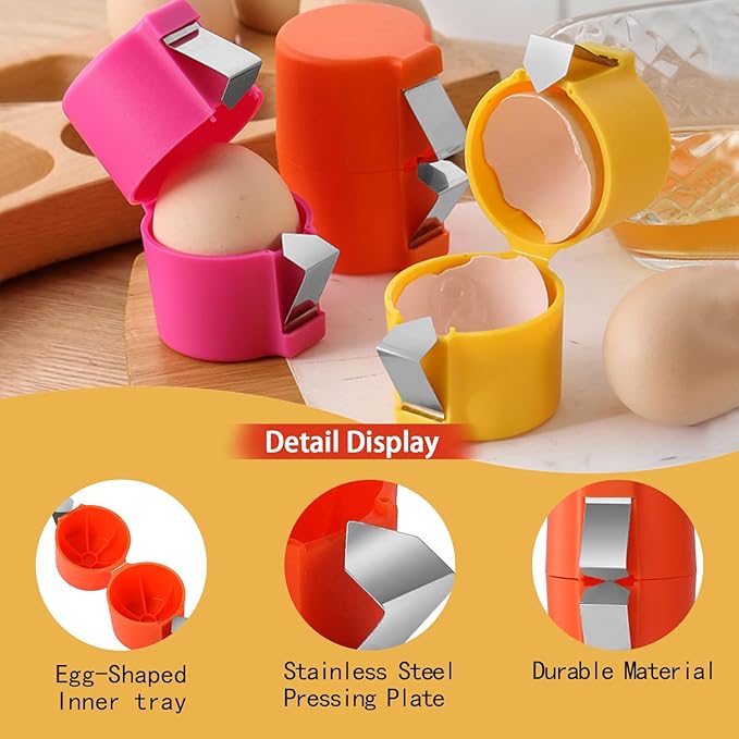 3 Packs Egg Cracker Tool Handheld Egg Cutting Tool Eggshell Remover Kitchen Egg Shell Cutter Tool Portable Eggshell Opener Baking Accessories for Home Dorm Kitchen