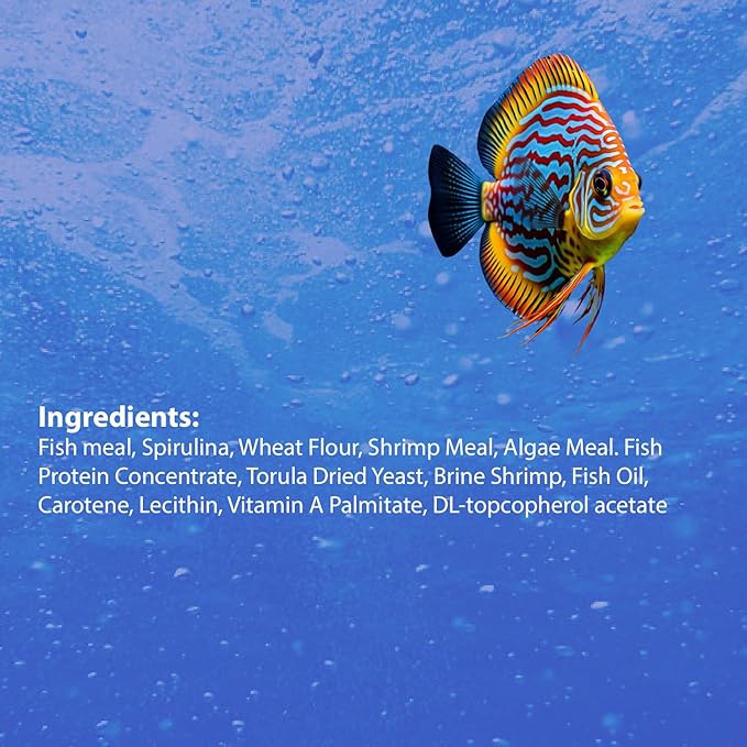 Tropical Fish Flakes (0.66 Oz) for Small Fish - Balanced Diet, Premium Food, Supports Health - Floating Fish Food