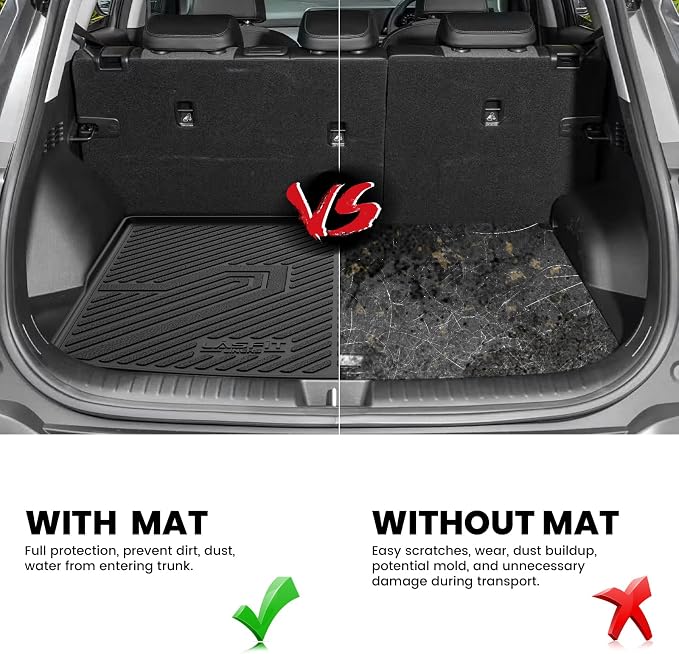 LASFIT Cargo Mat for Kia Seltos 2021-2026 (Only Fit with Cargo Floor in the Lower Position), All Weather TPE Custom Fit Car Trunk Mat Cargo Liners Accessories, Black