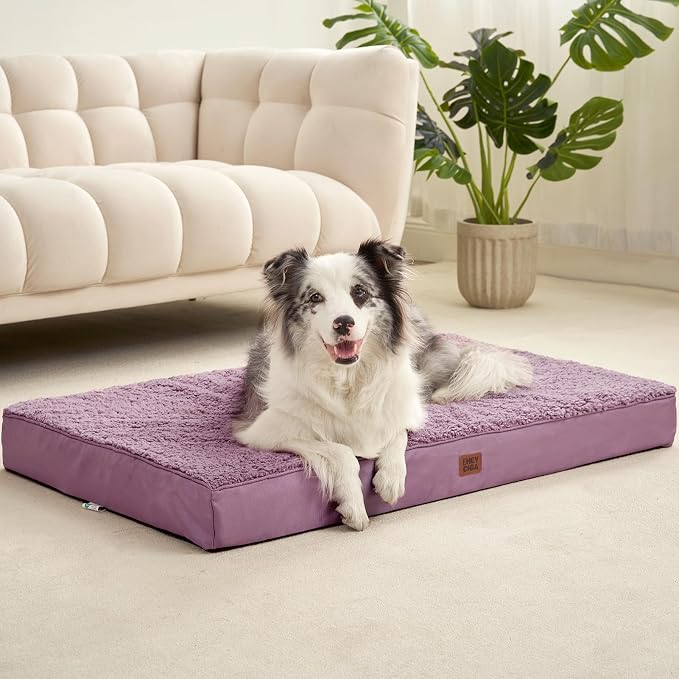 EHEYCIGA Orthopedic Dog Bed Medium with Removable Washable Cover, 30x20 | Egg Crate Foam Support, Durable Oxford fabric, Non-Slip Bottom, Machine Washable, Soft Waterproof Plush Pet Bed Mat For Crate