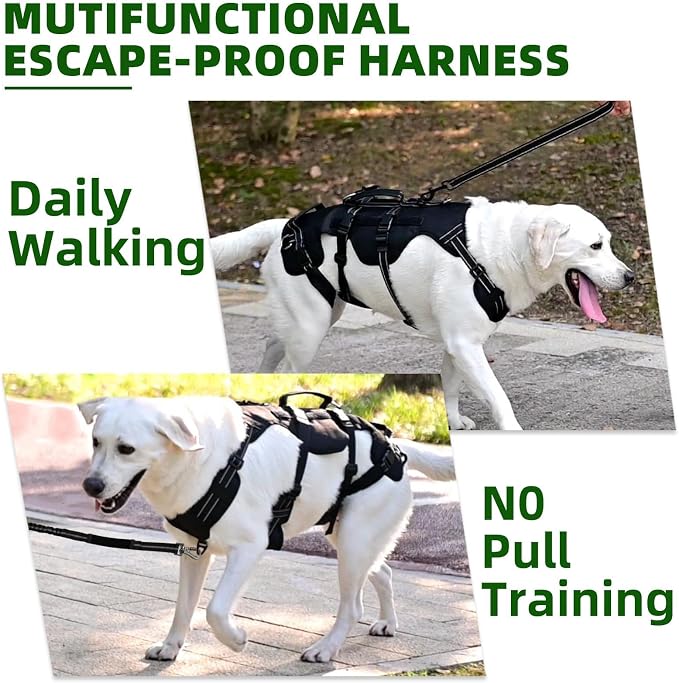 PUPTECK Dog Lift Harness for Medium Large Sized Dog, Rehabilitation Sling for Hind Leg Support, Multifunctional Mobility Assistance Harness for Old, Disabled, Joint Injuries, Paralysis Dogs, Black M