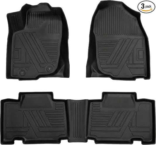 RAV4 Floor Mats Compatible with Toyota RAV-4 2013-2018，All Weather Protection Waterproof Durable Anti-Slip Odorless Custom-fit TPE Floor Liner 1st and 2ed Row Set