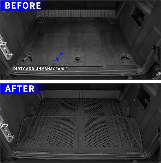 Rongtaod Cargo Mat Compatible with 2021-2025 2026 Ford Bronco 4 Door Trunk Mat Cargo Mat Cargo Liner All Weather Trunk Liner 2025 Bronco Accessories (Trunk Mat)