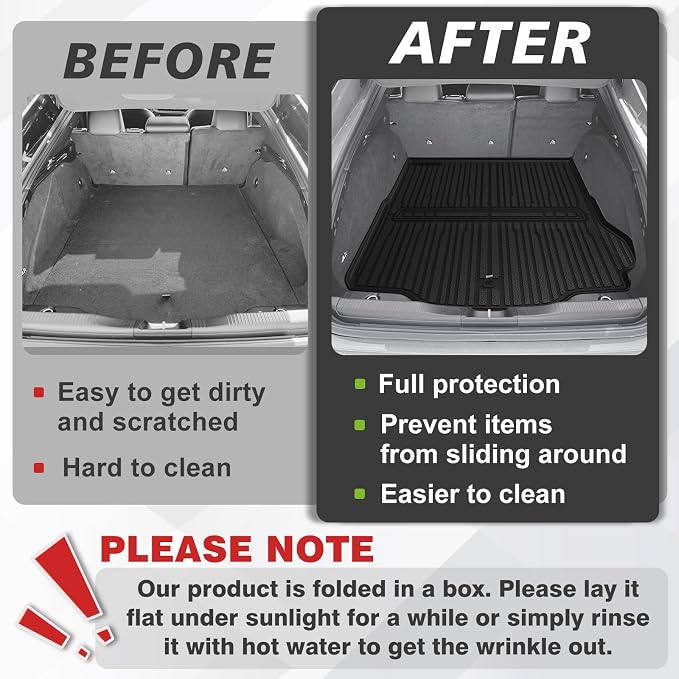 TripleAliners All-Weather Mats Compatible with 2026 2025 2024 Dodge Charger EV Accessories Floor Liners Trunk Cover Custom Fit TPE Heavy-Duty Liners (Trunk Mat)