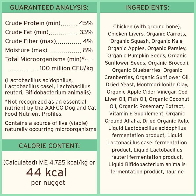 Primal Freeze Dried Dog Food Nuggets, Chicken; Complete & Balanced Meal; Also Use as Topper or Treat; Premium, Healthy, Grain Free, High Protein Raw Dog Food, 14 oz (Pack of 2)