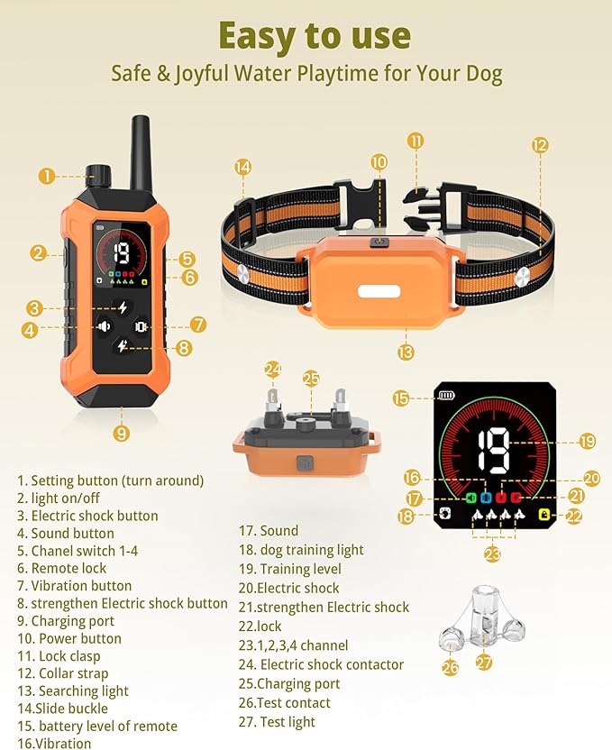Shock Collar for Dogs 3 Pack (5–150Lbs), 4400FT Waterproof Electric Dog Collar with Light 5 Training Modes Rechargeable 3 Dog Training Collar with Remote Control, E collars for Small Medium Large Dogs