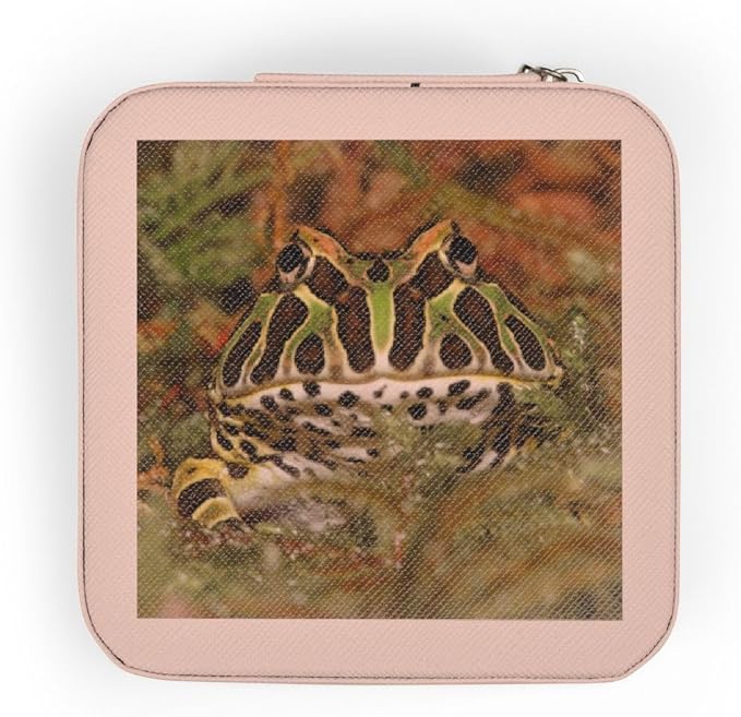 3dRose Pacman frog, South American Horned frog - NA02 AJE0361 - Adam Jones Jewelry Travel Case Pink