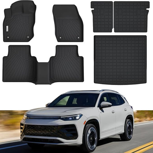 Floor Mats &Cargo Liner Fit for 2025 2026 Volkswagen Tiguan,All Weather Protection TPE, Anti-Slip Mats & Trunk Mat for VW Tiguan Accessories