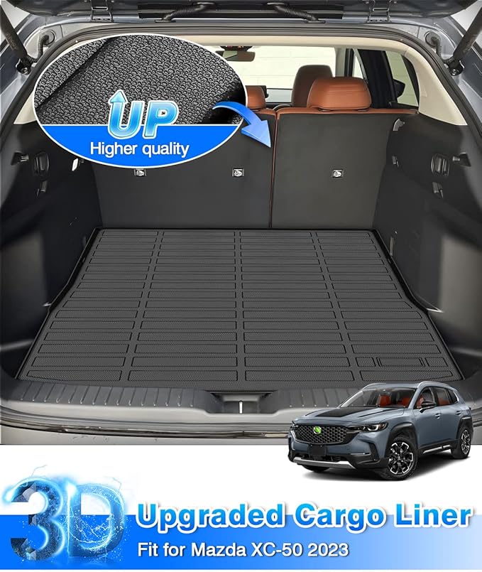 Cartist Cargo Liner Custom Fit for for Mazda CX-50 2023 2024 Accessories All Weather Rear Trunk Mat High Side Waterproof TPE Black