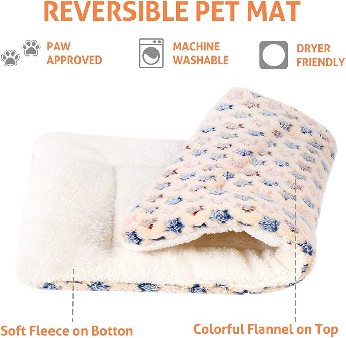 Mora Pets Dog Bed Crate Pad Ultra Soft Pet Mat Star Print 22 Inch Brown | Washable Crate Mat for Large Medium Small Dogs, Reversible Fleece Dog Crate Kennel Mat Flat Cat Bed Liner