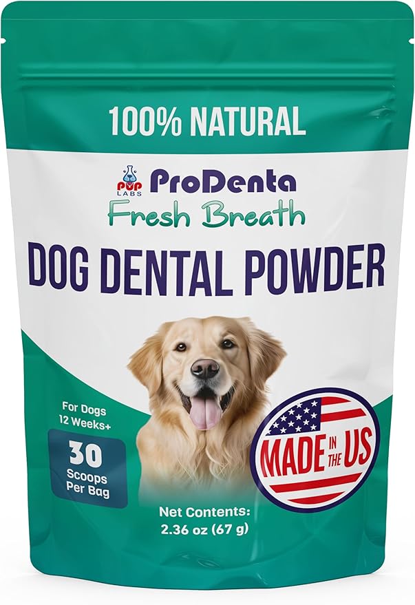 Pup Labs ProDenta Fresh Breath for Dogs, All-Natural Dog Breath Freshener, Dog Dental Powder Made in USA, 30 Servings