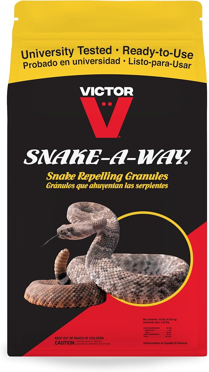 Victor VP364B-10 Snake-A-Way Outdoor Snake Repellent For Yard Powerful, Granules 10LB - Repels Against Poisonous and Non-Poisonous Snakes