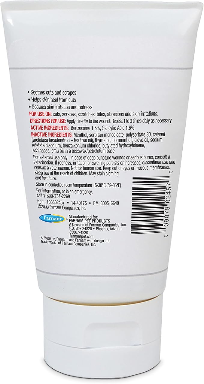 Sulfodene Dog Wound Care 3-Way Ointment, Relieves Pain & Prevents Infection for Dog Cuts, Scrapes, Bites and Injuries, 2 Ounce (Pack of 2)