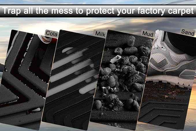 Aiqiying Floor Mats Compatible with Toyota Camry 2007-2011＆ 2012-2017,All Weather Carpet Protector 3D Waterproof Durable Odorless Custom-Fit FrontRear Rows Full Set TPE Car Liners Accessories