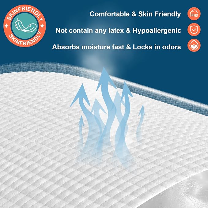 AAY Bed Pads Disposable 30" x 36" 50 Count, Chucks for Adult, Puppy | Extra Large Incontinence Pee Pads, Super Absorbency Underpads with Leakproof Protection for Elderly, Kids