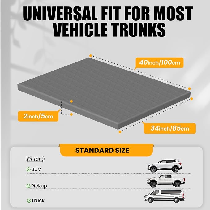 Car Dog Bed for Trunk,Non-Slip SUV Cargo Liner for Dogs | Travel Pet Mat Cushion with Supportive Foam, Removable Cover for Easy Cleaning, Suitable for SUV&Truck