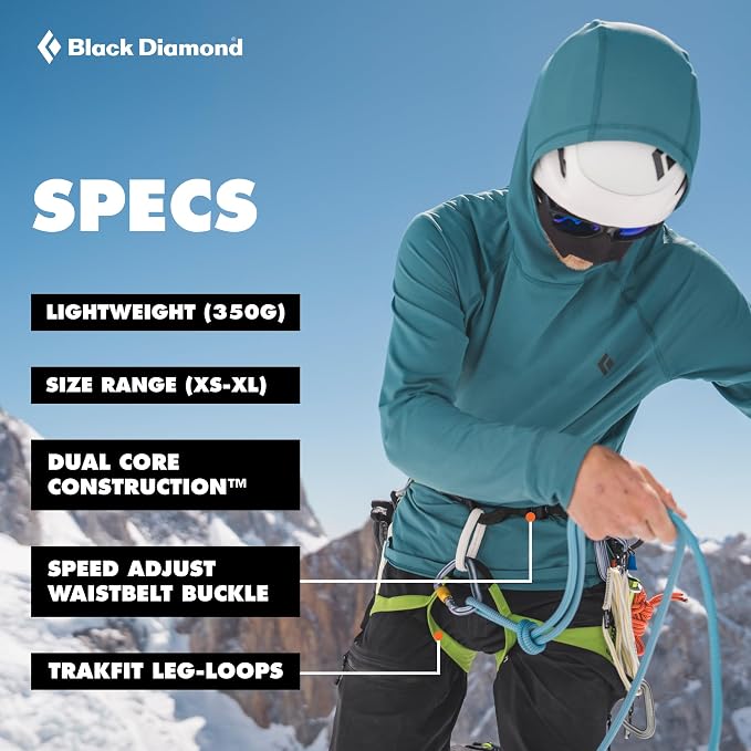 BLACK DIAMOND Women's Momentum Rock Climbing Harness, Adjustable Loops