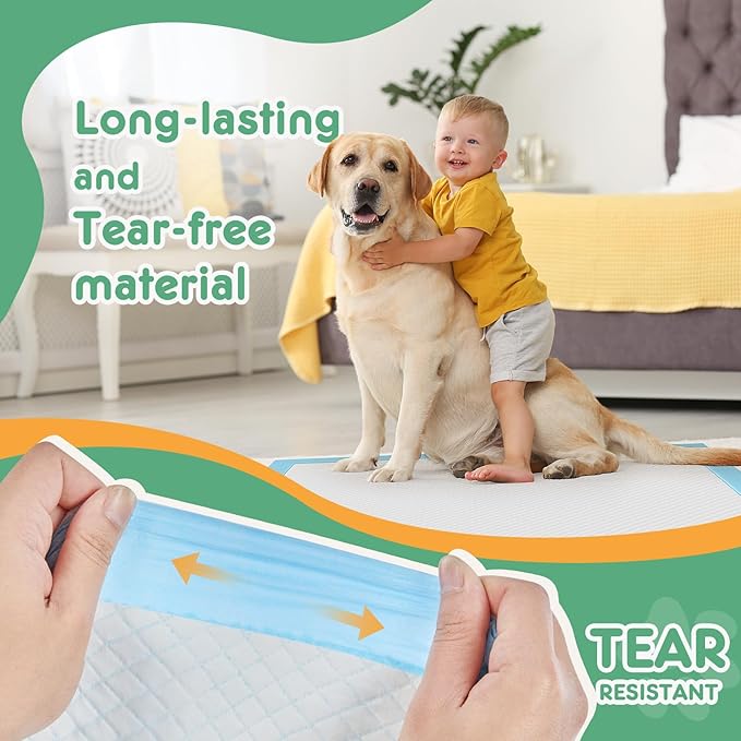DUMOS 300 Count Puppy Dog Pads, Disposable Dogs Potty Pee Training Pads | 6-Layer Super Absorbency, Disposable Pet Leakproof Quick Drying, 22"×22"× Regular Size