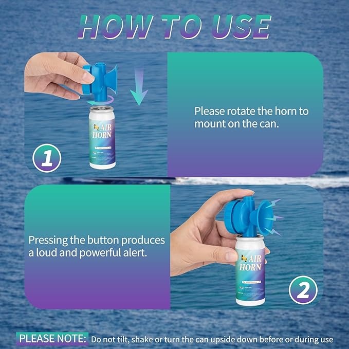 1.4oz Air Horn Can for Safety, Air Horn for Boat for Sporting Events Emergency Use Camping, Loud Marine Air Horns Can Mini Small Handheld, 2 pack