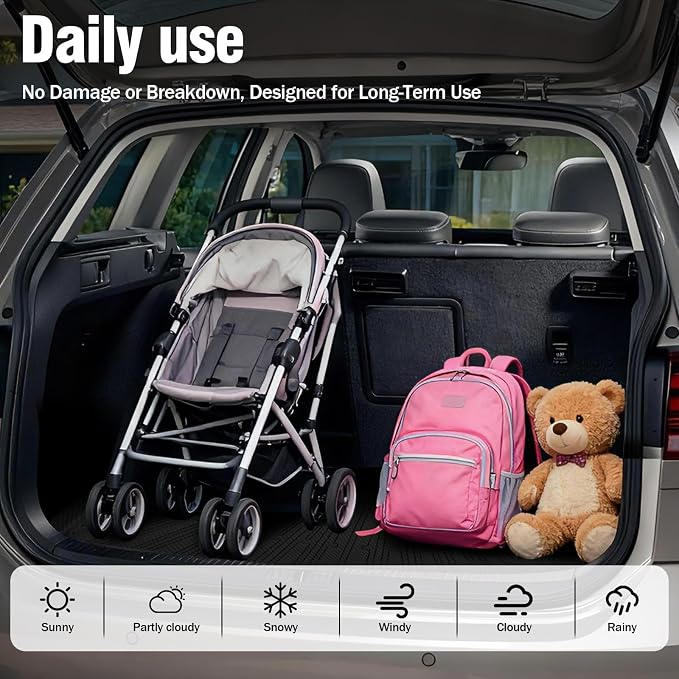 Yakitoko 3D TPE Car Trunk Cargo Liner Mat for Dodge Durango 2016-2025 2026 6/7 Seat with Backrest Mat Custom Fit All-Weather Waterproof Floor Protection, Heavy Duty & Odorless