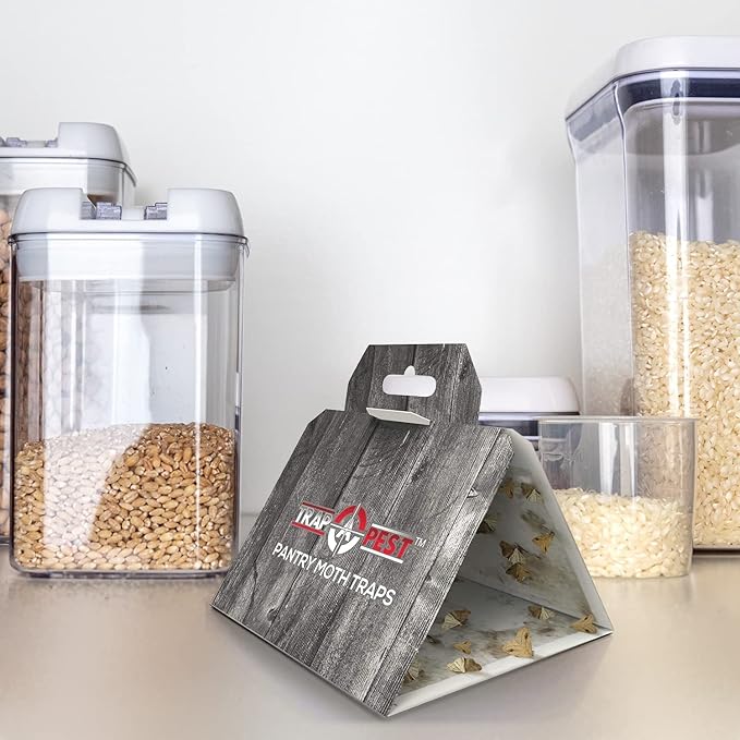 8 Pack Pantry Moth Traps- Safe and Effective for Food and Cupboard- Glue Traps with Pheromones and Anti bacterial for Pantry Moths