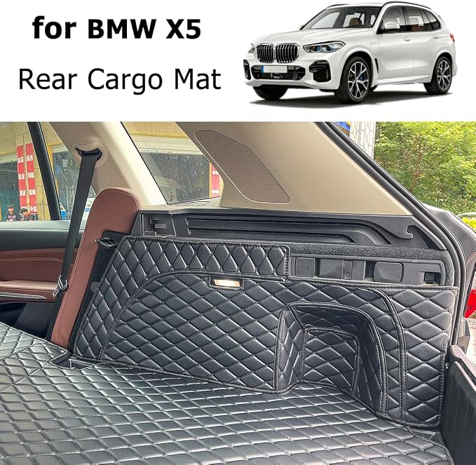 Cargo Mat Compatible with 2019-2026 BMW X5 Trunk Mat (and Rear Left and Right Side Panels) Cargo Liners for X5（Non 45e /7-Seats Models）
