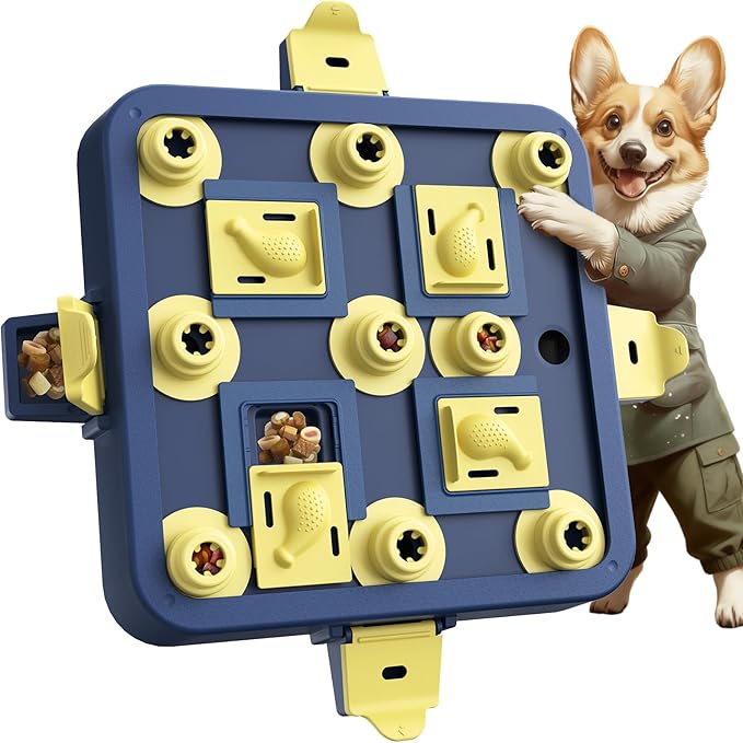 KADTC Dog Chess Puzzle Toy, 3-Levels, Mental Stimulation for Smart Dogs | Large size. Beginner-to-Advanced challenge beats boredom, burns energy, builds focus, slows eating, rewards sharper thinking.