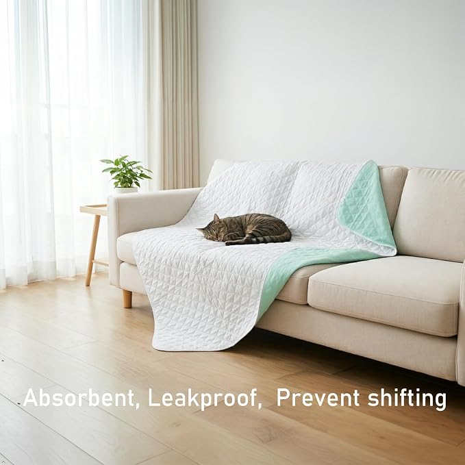 Washable Waterproof Bed Pads, Extra Absorbent 36”x60” (2 Pack | Anti Slip, Mattress and Furniture Protectors, Breathable, reusable underpads for Incontinence,Adults, Elderly, Kids, Pets