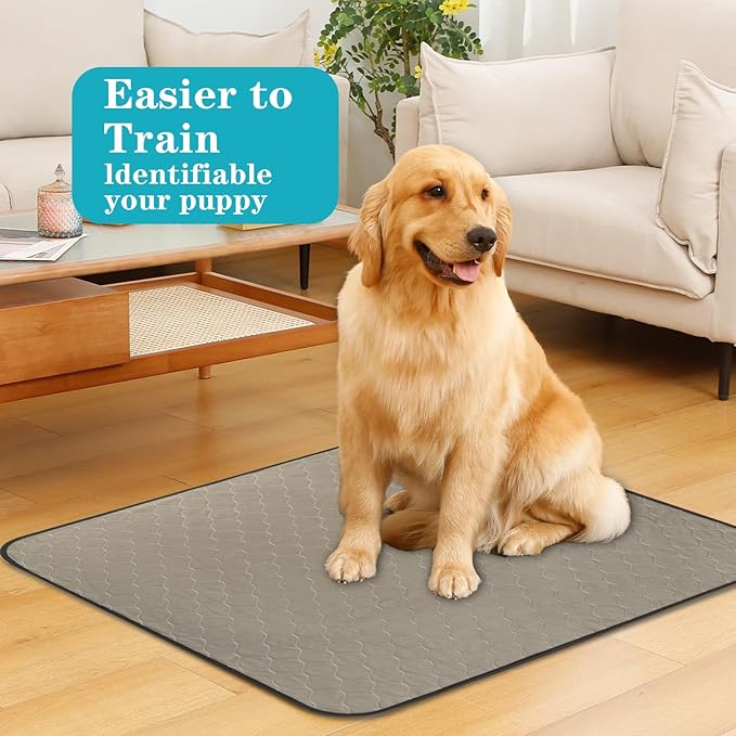 Bunlitent Washable Pee Pads for Dogs 41" x 41", 5 Pack, Reusable Puppy Pads | Reusable, Quick Dry, Large Anti-Slip, Waterproof, Whelping Pad for Pet, Playpen, Incontinence, Housebreaking, Large, Brown