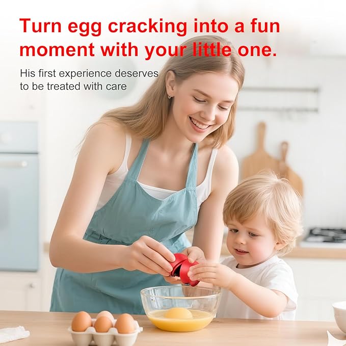 Egg Cracker, Silicone Egg Shell Opener, Cute Egg Shaped Design, Opens Eggs with Ease, A Little Happiness Boost for Your Kitchen (3, Mixed Colors)